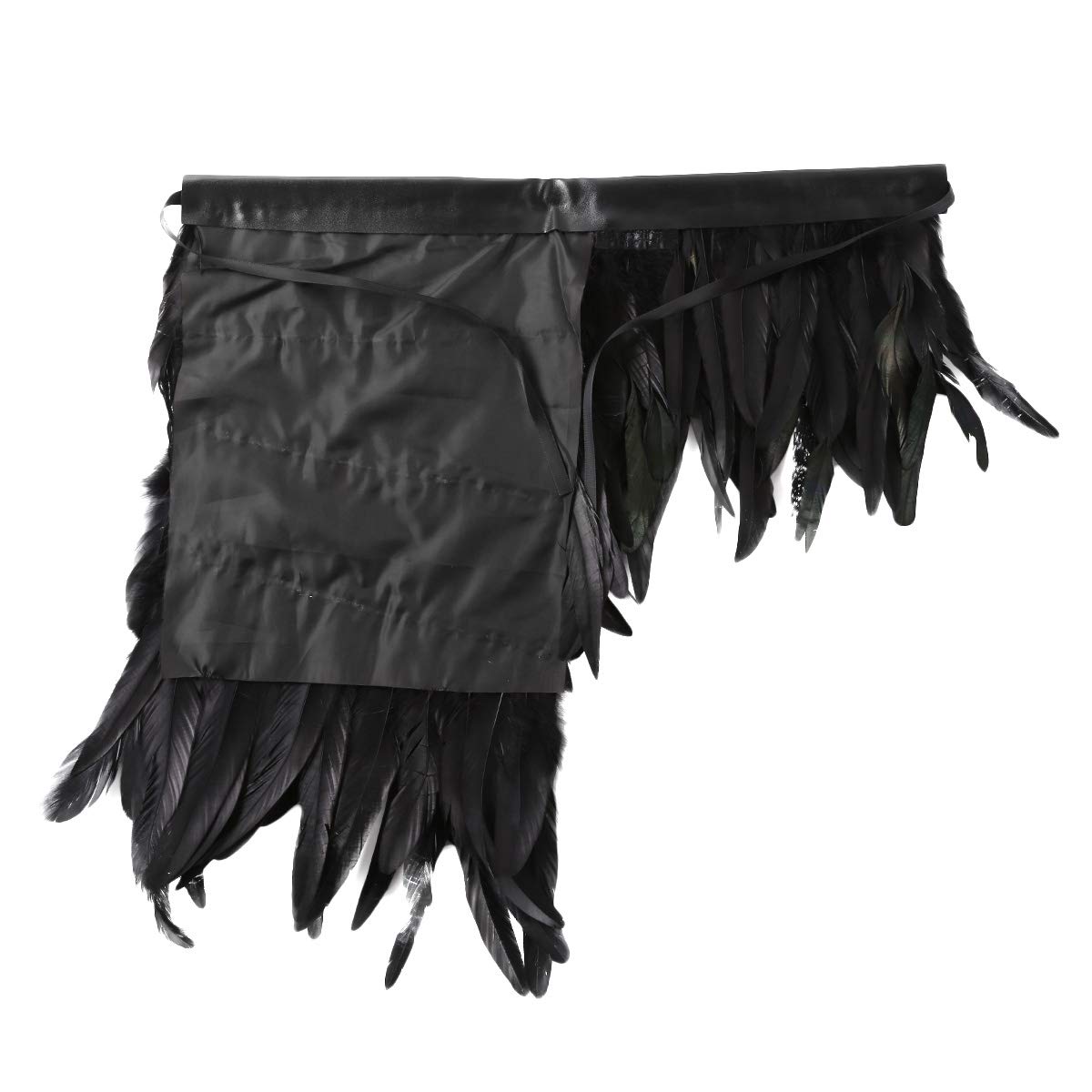 Punk-Umhang für Erwachsene, schwarze Feder, Shrug-Oberteil, ein Schulter-Umhang, Flügelkragen für Party, Halloween, Rave-Kostüm, Weiß, Typ A, Einheitsgröße