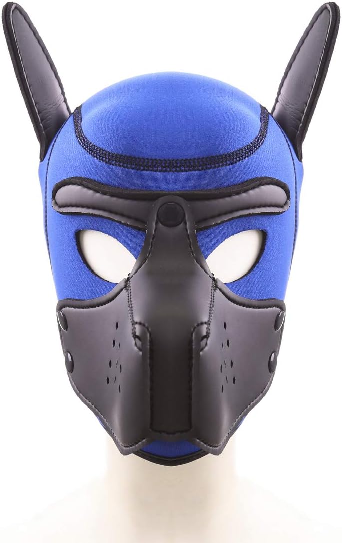 BDSM Fun props: Couple flirting headgear, dog head cap, dog head bondage mask, adult equipment performance, male equipment headgear (White)