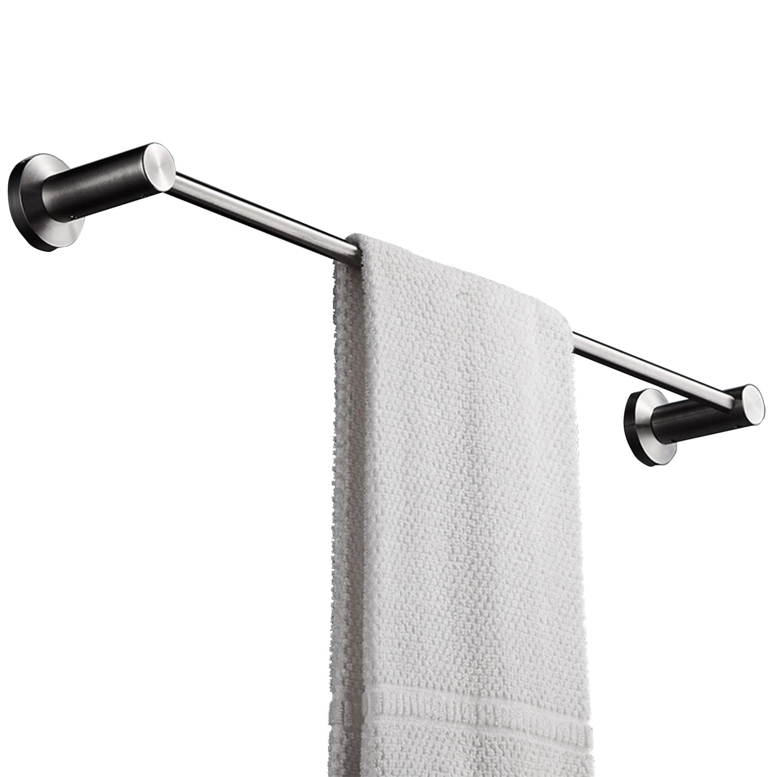 Porte-serviette simple 50 cm en acier inoxydable brossé argenté LWX pour salle de bain