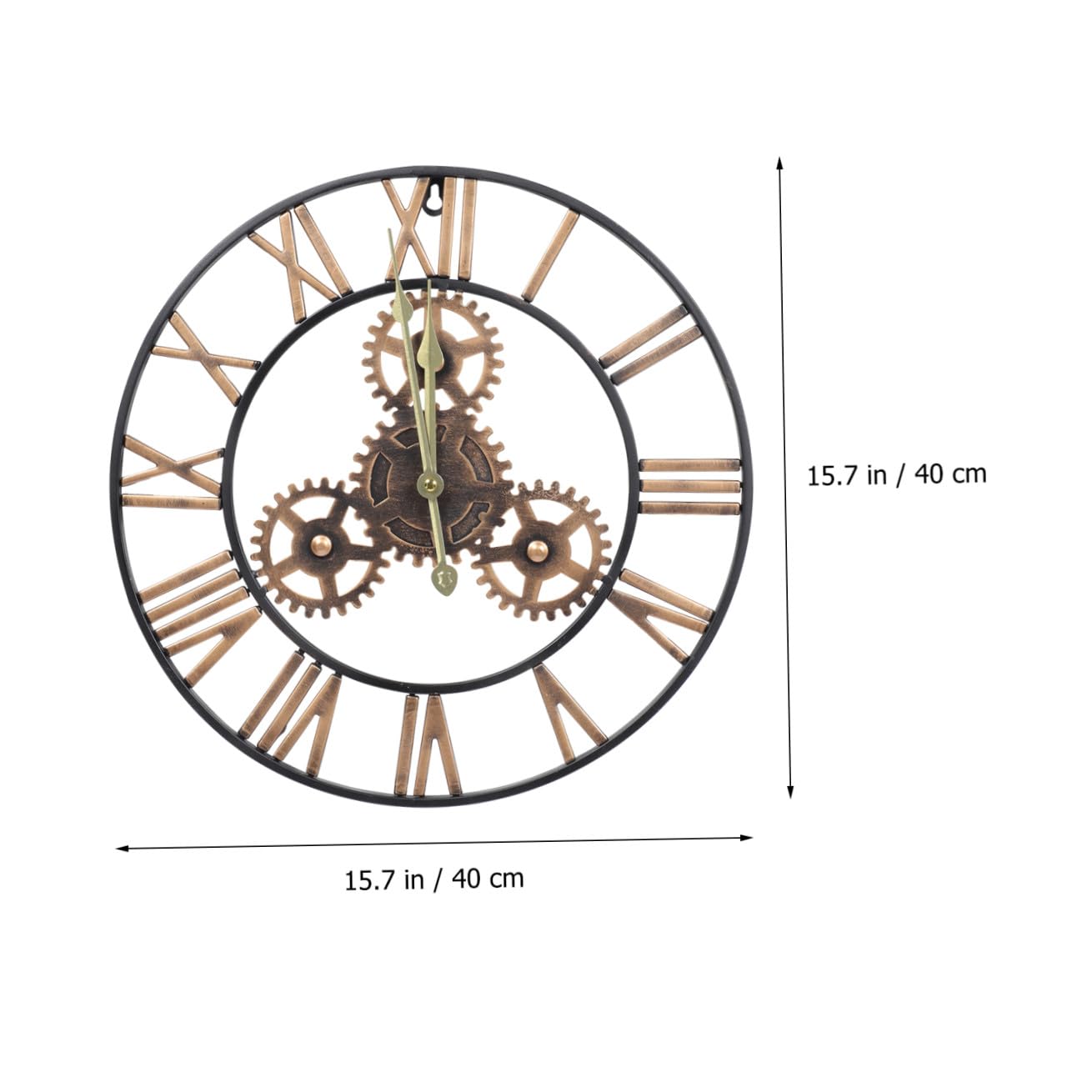 Cabilock Reloj de Pared Redondo de Estilo Industrial, Colgante Sencillo para Ambientes de Sala, Alojamientos y Cafeterías