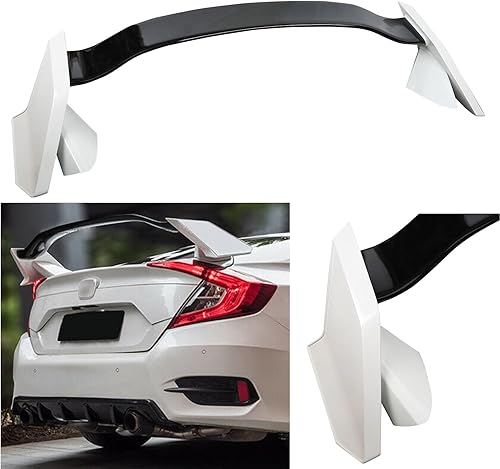 Miniatura 3 de ZXMT Honda Civic 4 puertas Sedan 2 tonos blanco BLK tipo R estilo alerón para 2016 2017 2018 2019 2020 2021