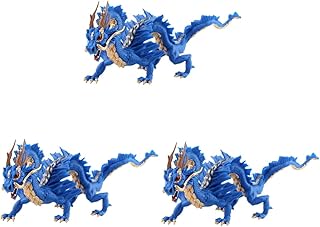 Toyvian 3 Peças Ornamento De Brinquedo Decoração Infantil Conjunto De Brinquedos De Plástico Figuras De Animais Estátua De Dragão Para Sorte Dragão Chinês Decoração Escultura Crianças