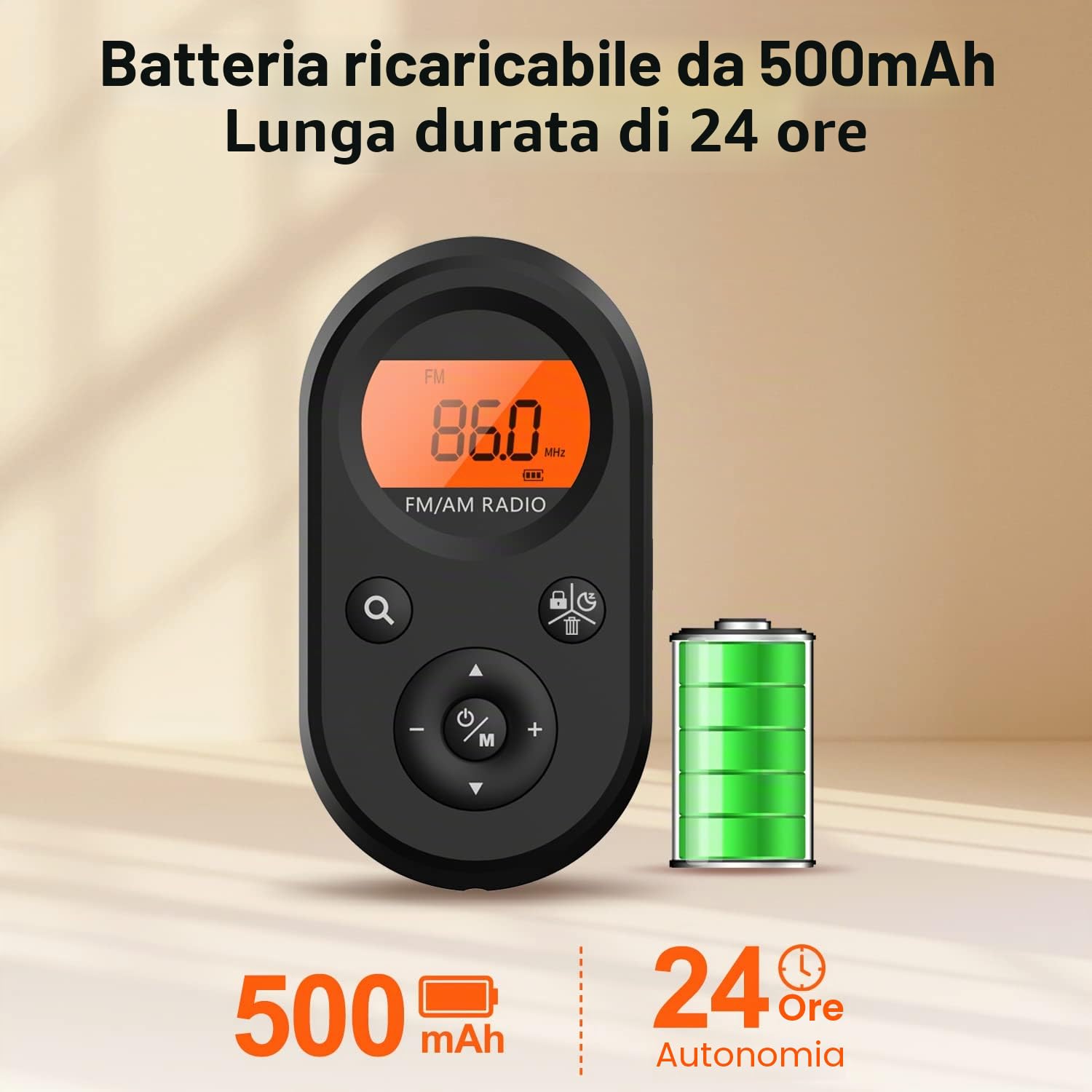 Radio Portatile AM FM, Radio a Transistor Ricaricabile, Radio Ricevitrice Mini Mondiale con Cordino, Timer di Spegnimento Automatico, Cuffie per Viaggi e Campeggio.