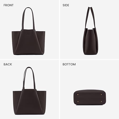 Miniatura 8 de LOVEVOOK Bolsa de mano para laptop para mujer, 15.6 pulgadas, piel sintética, bolsa de trabajo para mujeres con embrague, bolso de oficina de gran