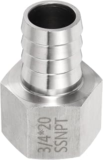 QUARKZMAN Edelstahl Schlauchanschluss Schlauchtülle 3/4 Zoll NPT Innengewinde Zu 3/4 Zoll Schlauch ID für Hausbrauerei Rohrverbindung Direktgewinde Stecker Langlebige Bauweise