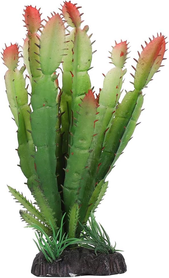 GLOGLOW Reptile Terrarium Plants, Realistic Plastic Artificial Plants for Vivarium Landscaping Decor for Tortoises Lizards Geckos Bearded Dragons Desert Habitats