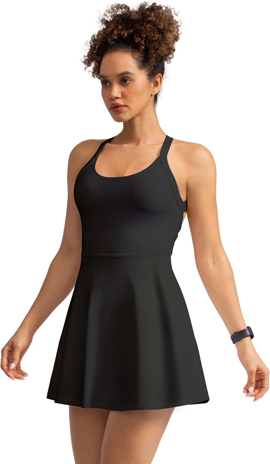 Cut Out Easy Pee Twisted Activewear Tennis Dress for Women - with Built in Shorts and Pockets - Image 3