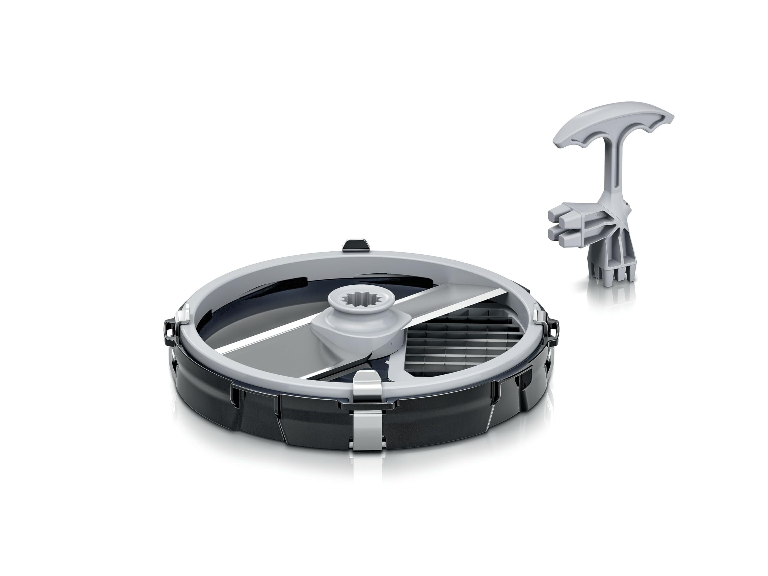 Bosch Akcesoria MUZS68CC, krajalnica do kostek, równomierna kostka, wkładka do kostki 9 mm, w zestawie środek do czyszczenia kratki, do robota kuchennego serii 6, seria 8, czarny/stal nierdzewna