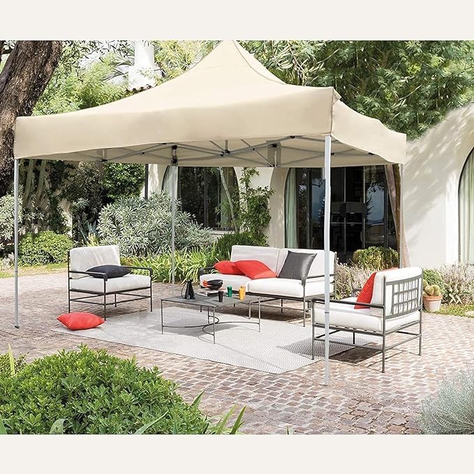 Image of THESHELTERS - 10x10 ft Outdoor Tent, Instant Folding Portable Canopy Completely Waterproof Perfect for Outdoor Living- Garden Canopy Tent for Decoration, Party, Events (Beige)