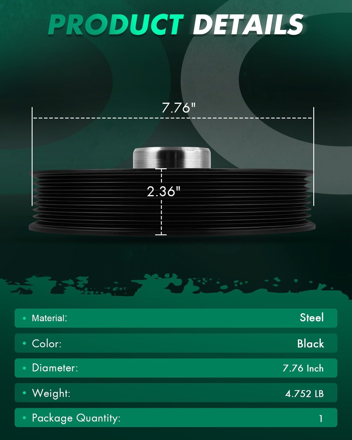 SCITOO Engine Harmonic Balancer Crankshaft Pulley 2006-2007 for Honda for Accord 2.4L,2007-2011 for Honda Element 2.4L 2.4L 594-430,13810RAAA11