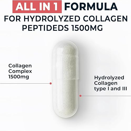 Miniatura 5 de Divinity Nutra Complejo de colágeno Suplemento premium de 1500 mg de colágeno tipo I y III hidrolizado cápsulas de colágeno múltiple que apoyan un