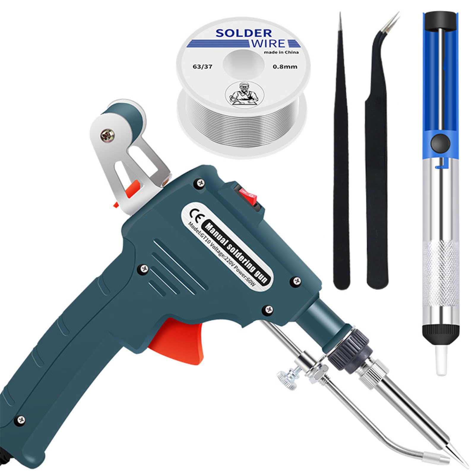 Herramientas de soldadura láser industriales calentadas internamente, juego de pistolas de soldar de soldador multifunción, calor interno de soldador automático con cable, para reparación industrial