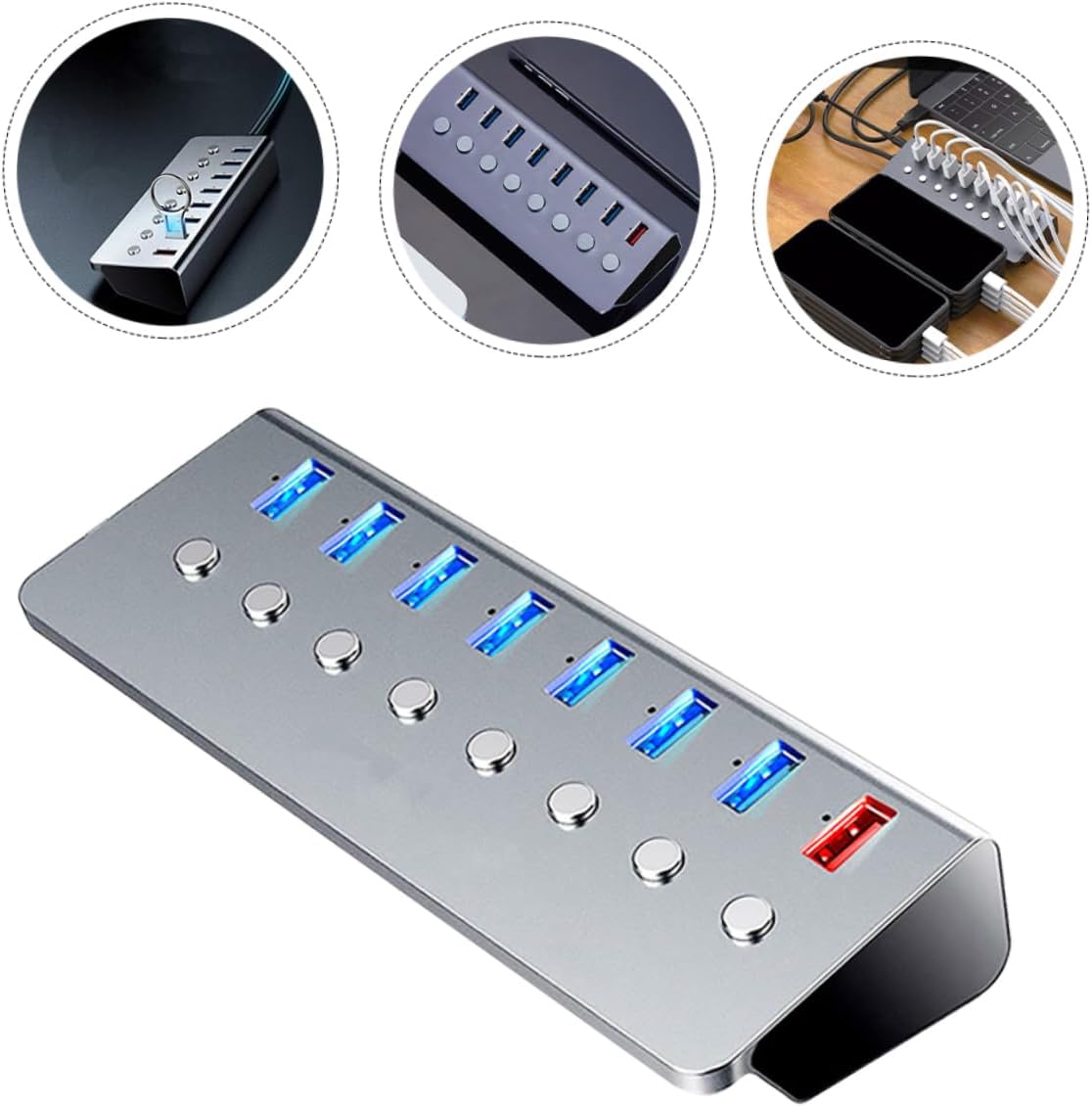 1pc USB Hub Ports USB Splitter Charging Port Compact Multi-Functional for Laptops and Portable Design for Travel and Work