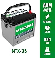Vista 2 de Interstate Batteries Automotive Battery 12V 55Ah (Group Size 35) 650CCA SLI AGM Auto Battery Replacement for Cars, SUVs, Sedans, Trucks (MTX-35)