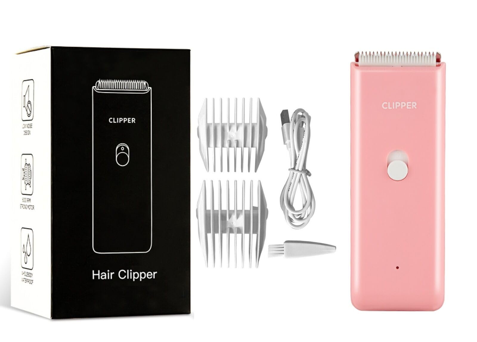 Dog Clippers,Quiet Washable USB Rechargeable Cordless Dog Grooming Kit,Electric Pets Hair Trimmers Shaver Shears for Dogs and Cats Pink