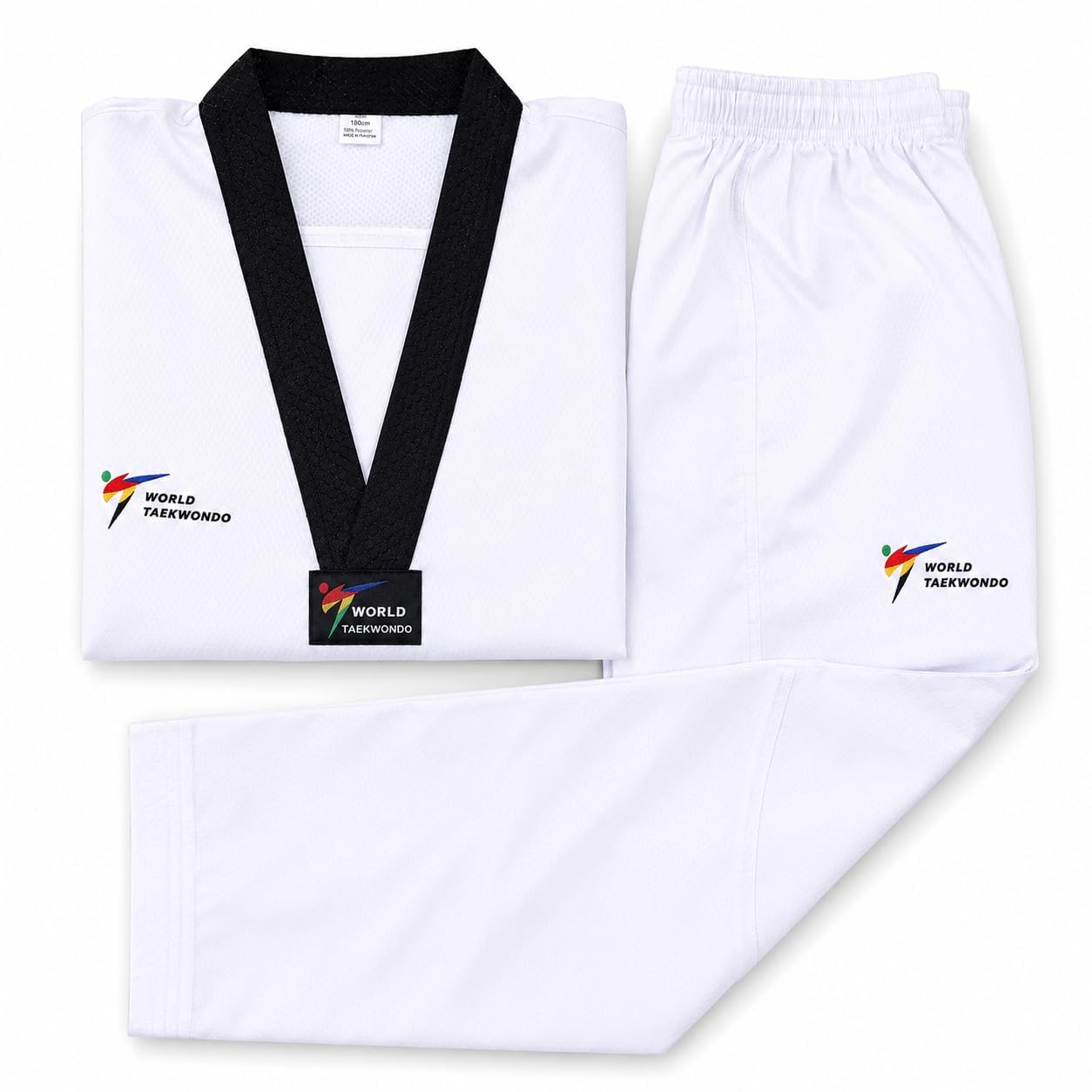 Clima Cool WT Standard Taekwondo Uniform for Men Women & Kids | Imported Lightweight Dobok | White with Black V-Neck Martial Arts Training Suit | Unisex Full Uniform Set | Belt Not Included-picture-13