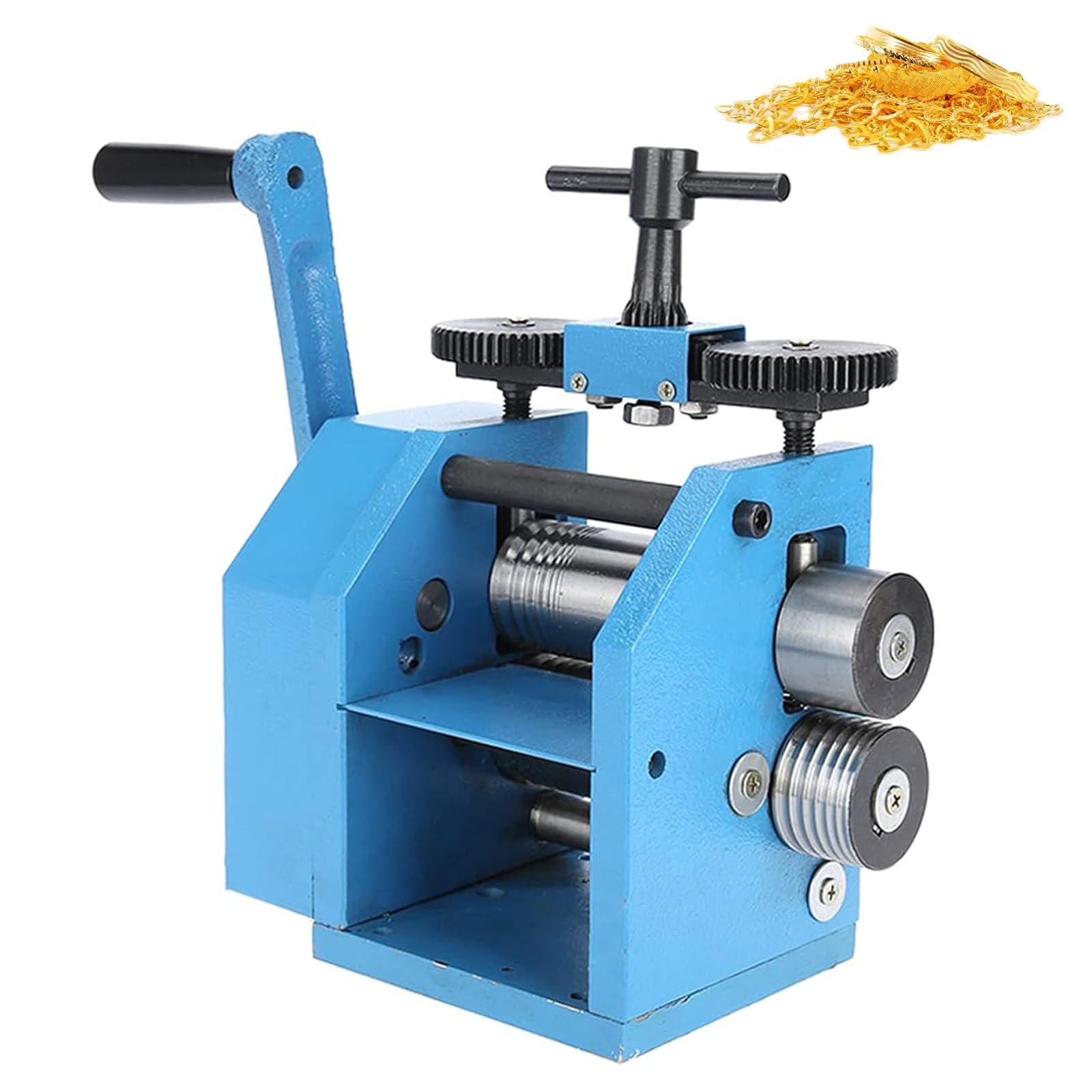 QYLTTDM Manual Combination Rolling Mill Machine, Manual Rolling Mill Machine, Versatile Tableting Processing Equipment Craftsmanship, Jewelry Making, With Rollers, Ideal Creating Sheets And Textures