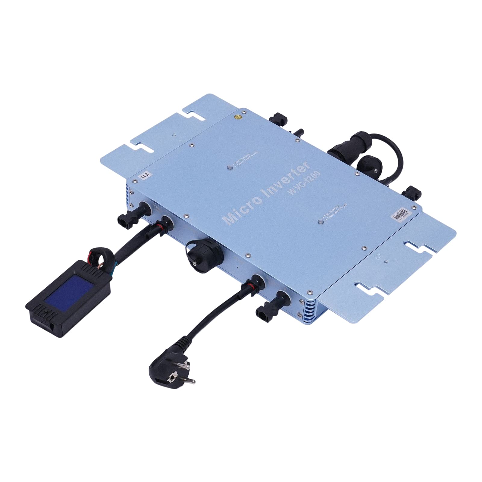 Micro inverter 1200 W, inverter solare con MPPT, efficienza 99,9%, impermeabile, per pannelli solari da 30 V/36 V, display LCD, accoppiato alla rete