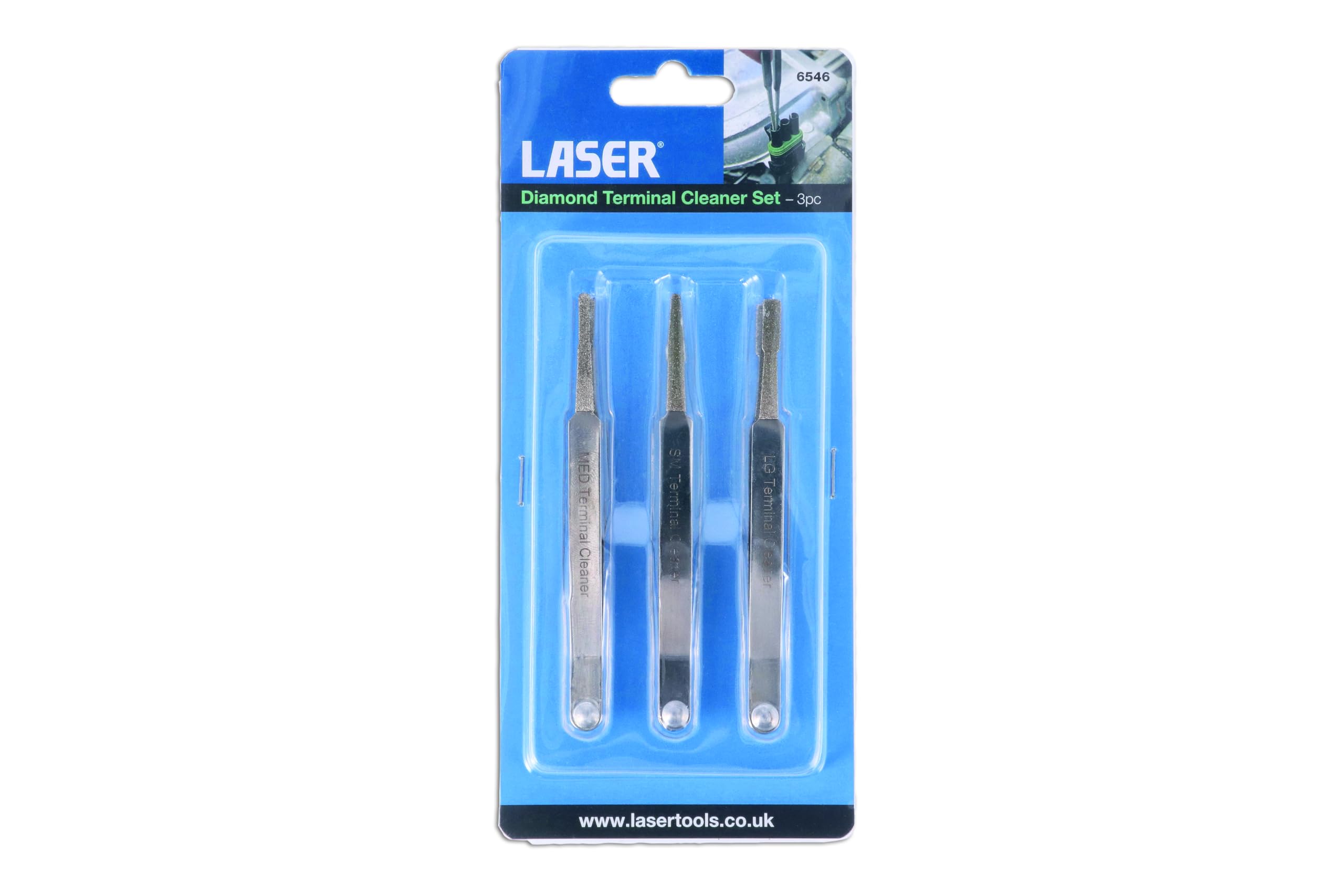 LASER 6546 3pc Diamond-Coated Terminal Cleaning Set For Electrical Connectors