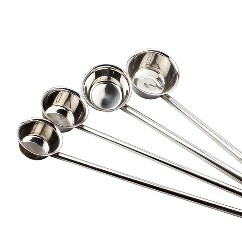 cuchara Utensilios de cocina de mango largo de acero inoxidable, sopa, leche, cuchara, de gran capacidad de utensilios de cocina, Cucharón cuchara sopera(Size:18cm)