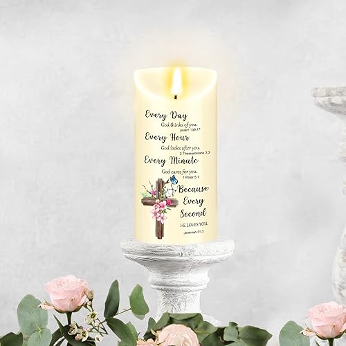 Gerrii Christian Candles Christian Gifts for Women LED Candles Religious