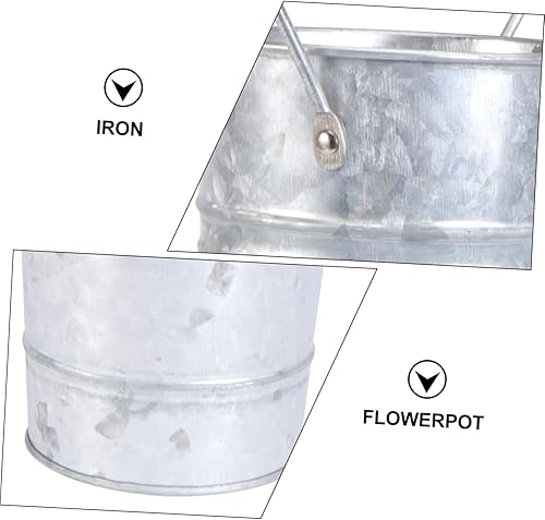 Miniatura 5 de GANAZONO 1 hoja de hoja, cubo de flores de hoja, jarrones de piso alto, decoración de plantas, decoración galvanizada, jarrones decorativos de