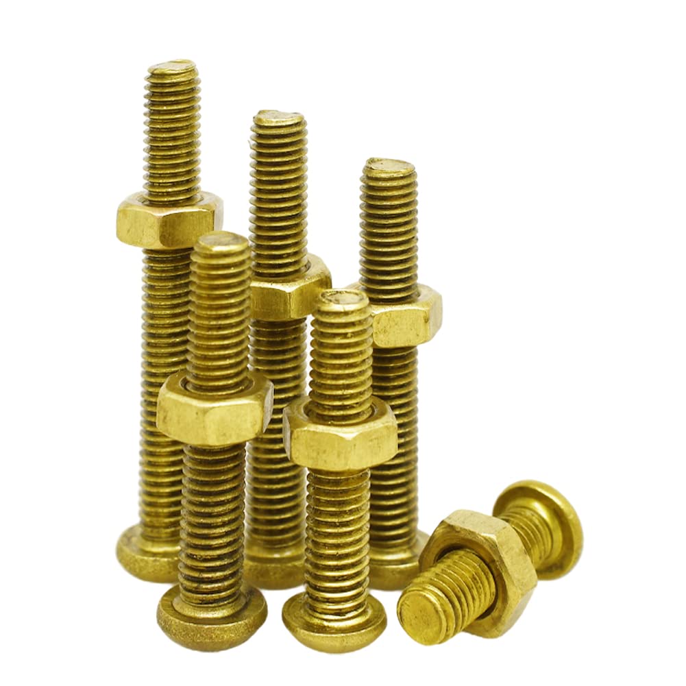 20 Pz) Set Di Dadi A Testa Rotonda In Ottone, M5x12mm, Elementi Di Fissaggio Manutenzione Banchi Da Lavoro Elettronici In Rame Alberi Meccanici - Foto 5