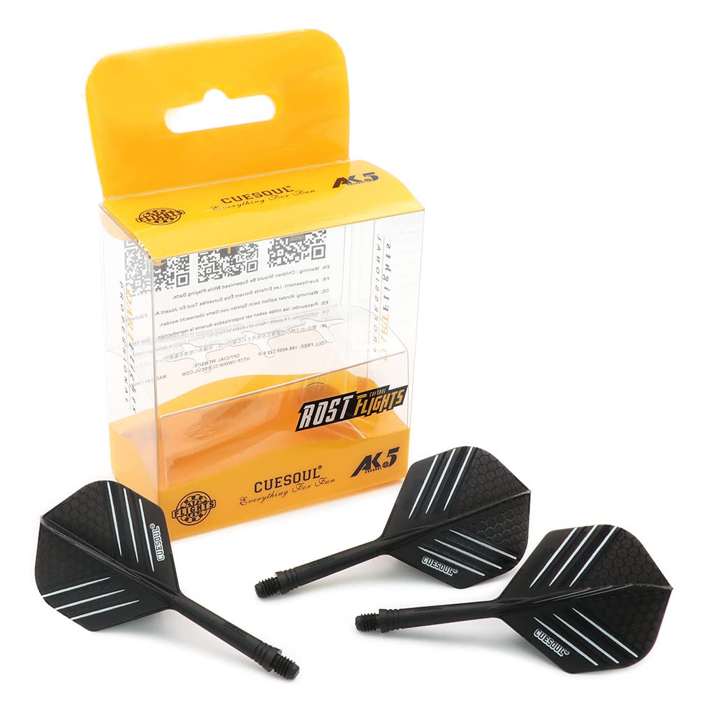 CUESOUL Rost Eje de dardo Integrado y Plumas estándar/lágrima de Pera/Forma Delgada con patrón Atractivo, Juego de 3 Piezas — view 50