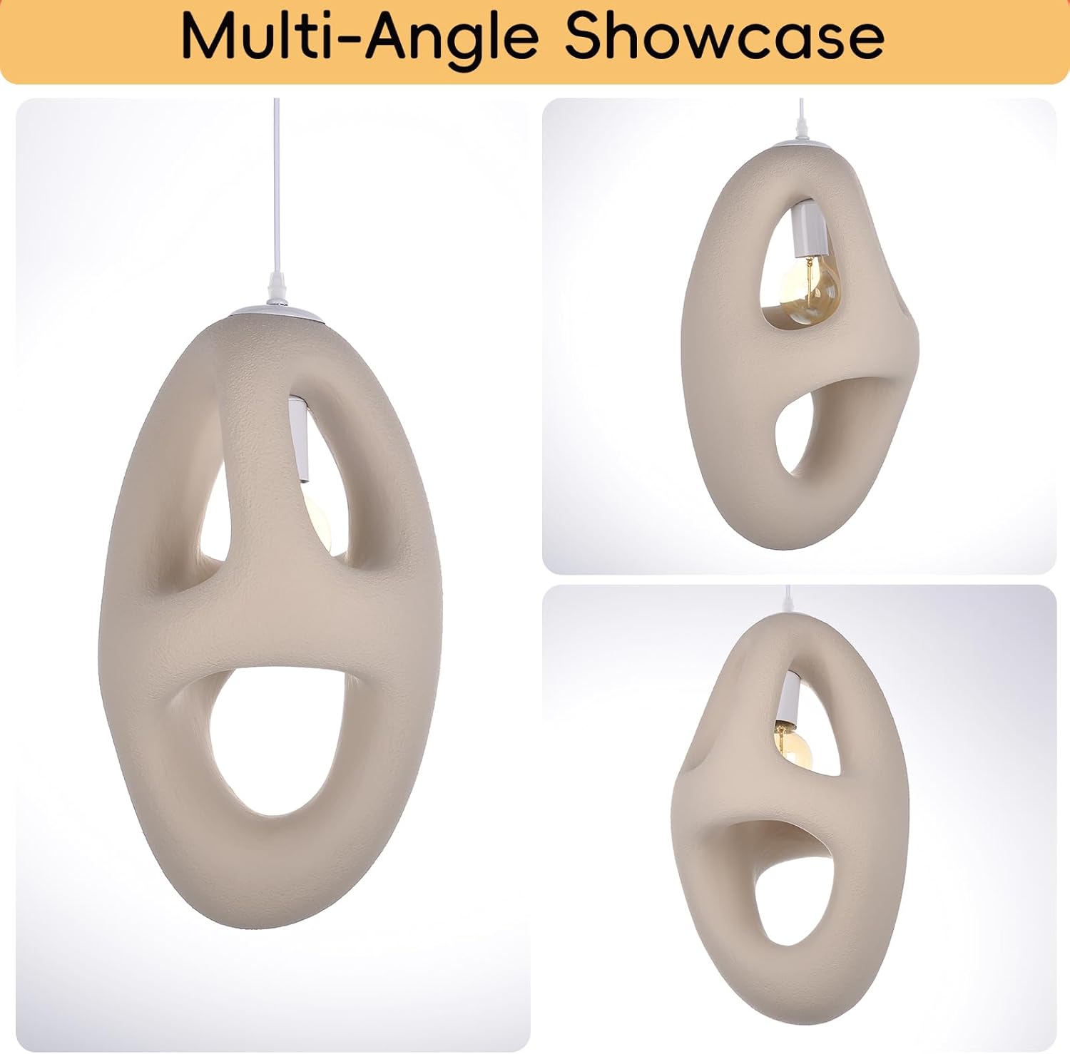 1 Light EPS Modern Chandelier Over Kitchen Bar, Nordic Bedroom Cement Pendant Light Fixture, Concrete Ceiling Lighting Hanging Lamp Wabi Sabi 11.81''W