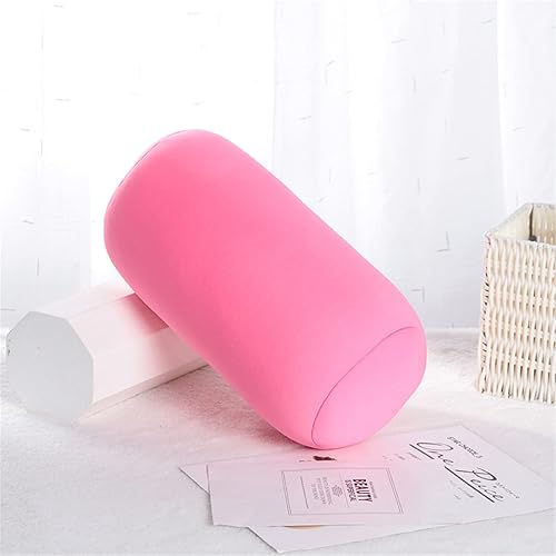 ASkinds Cojín de microcuentas, almohada redonda de 7 x 12 pulgadas, rollo de soporte de cuello cilíndrico de espuma viscoelástica para reducir el