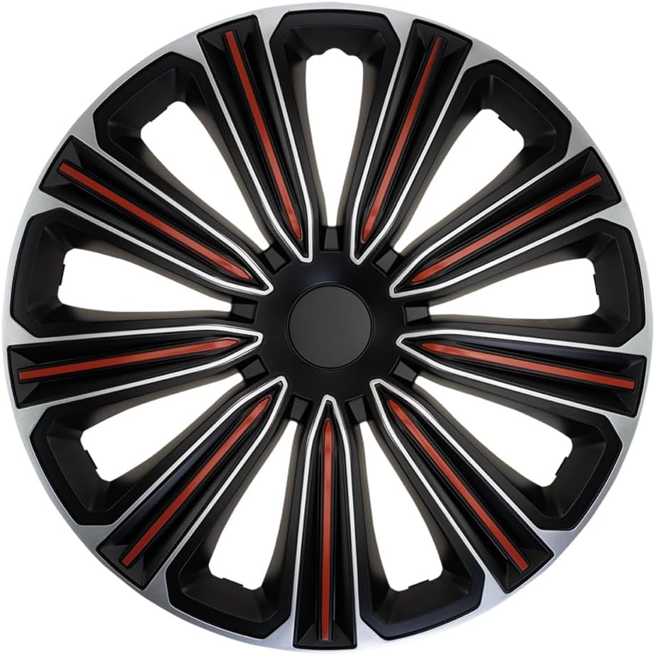 J-TecSet wheel covers Rosso 16-inch silver/black/red