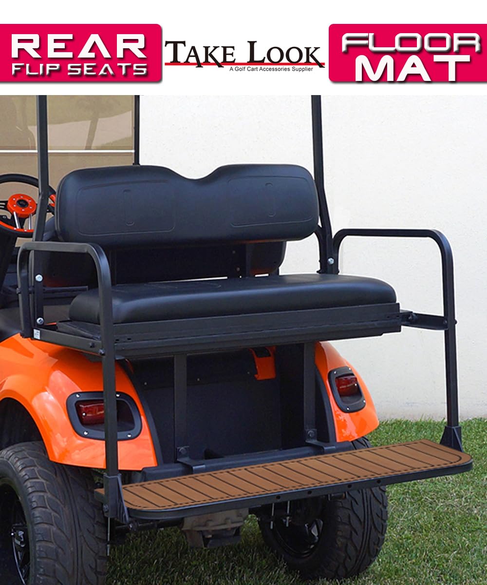 TakeLook - Golf Cart Rear Seat Kits Floor Mat,Fit Yamaha EZGO RXV/TXT,Club Car DS/Precedent and Star Car,Excar,icon,Anti-Skid Mat EVA Environmentally Friendly Materials for Mosts Golf Carts. (Beige)