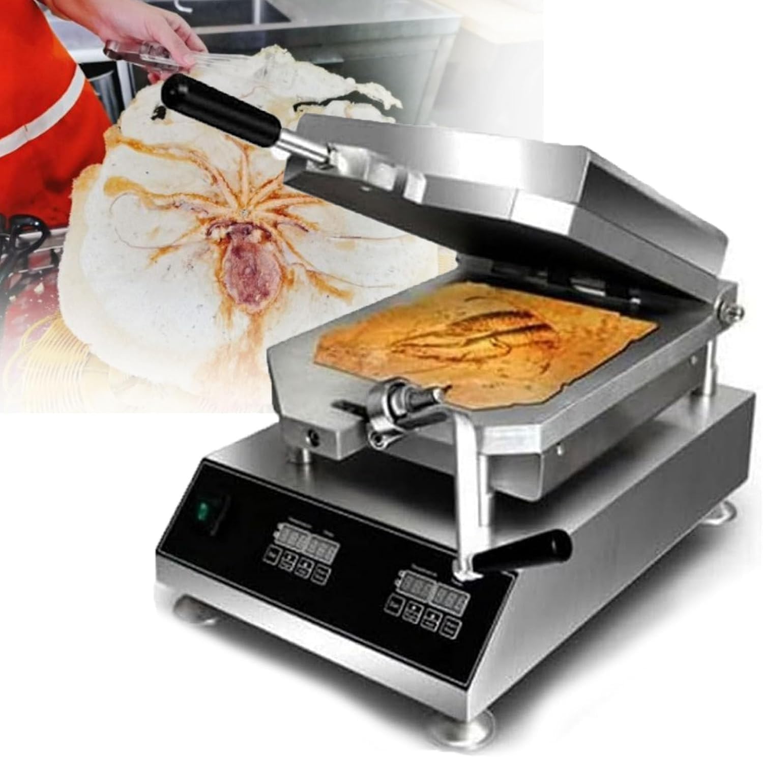Máquina Eléctrica Automática Para La Elaboración De Galletas Gambas, Temperatura 50 A 299 °C, Ideal Para Preparar Aperitivos Frescos Tako Senbei