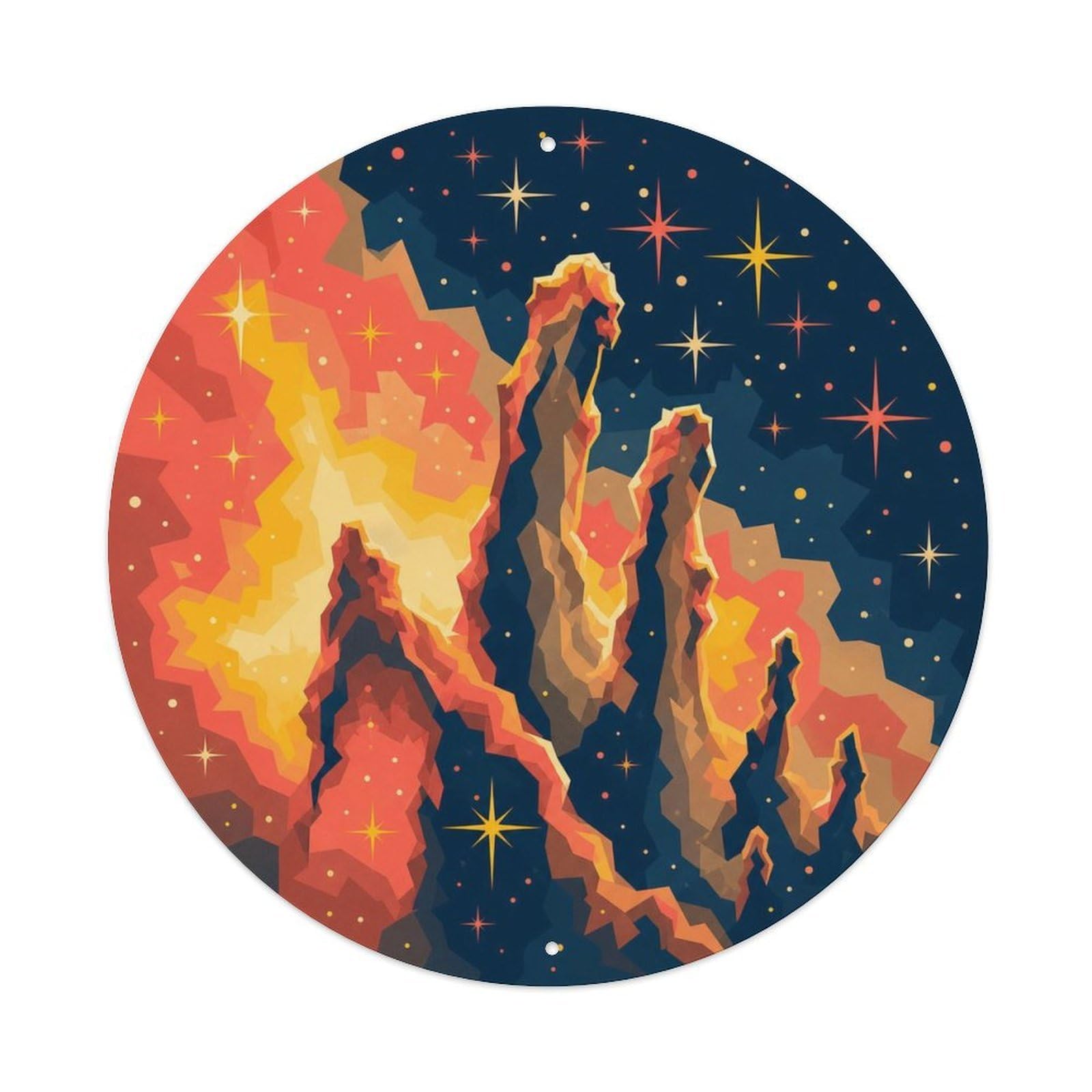 Okngb Style Stellar Carina Nebula Scientific Archive Space Orbit Metal Tin Sign Plaque Wall Decor For Cafe, Man Cave, Club Bar, Office, Home Garden Round Metal Poster 8X8inch