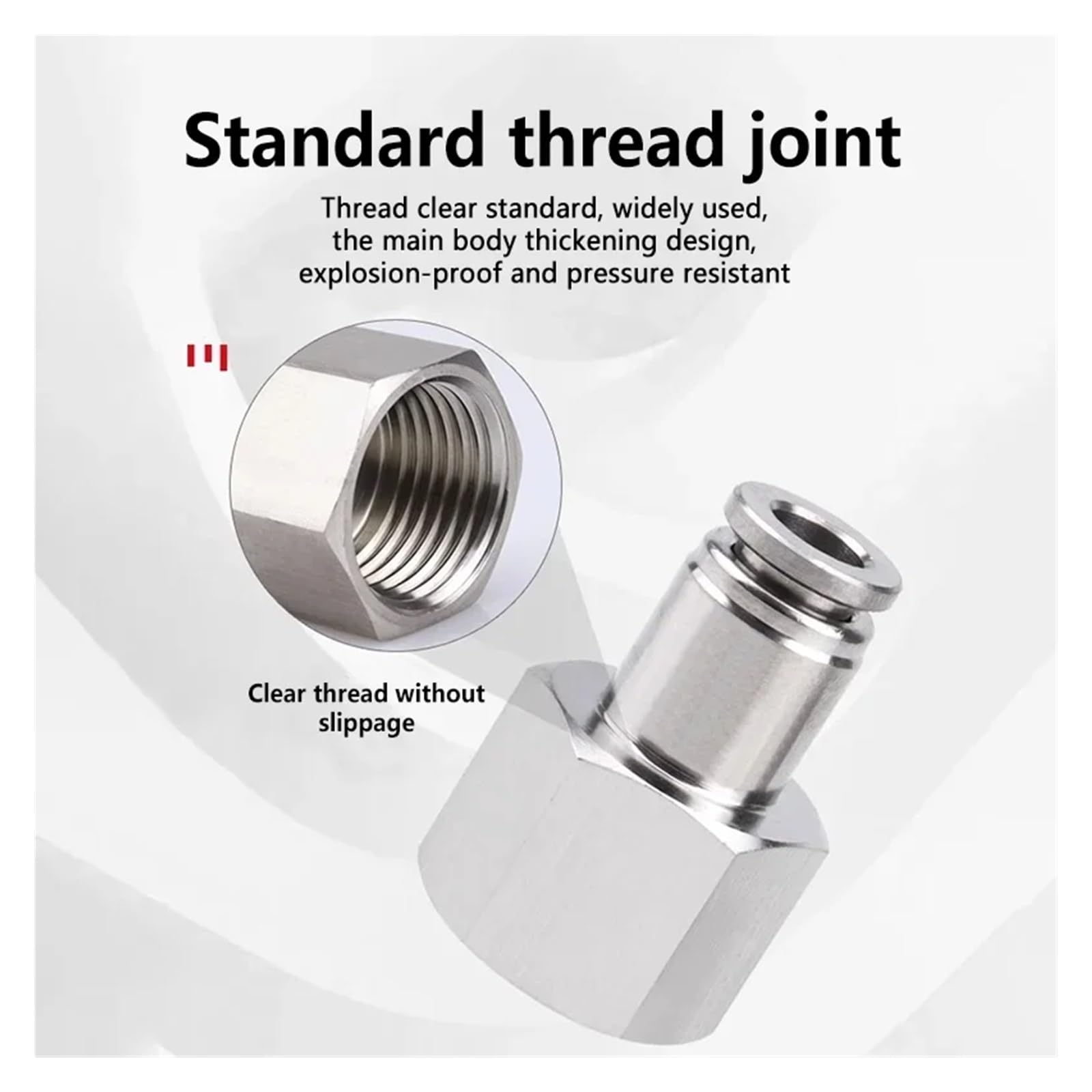 10 pz PCF 1/8 "1/4" 3/8 "1/2" BSP Femmina Giunto Pneumatico In Acciaio Inox 304 Push in Connettore A Sgancio Rapido raccordo aria(PCF12-04)