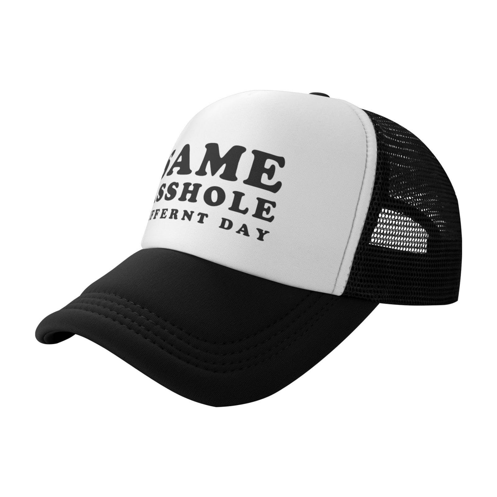 Same Ahole Differnt Day Trucker Hat Funny Hats Adjustable Classic Fishing Cap for Men and Women Black