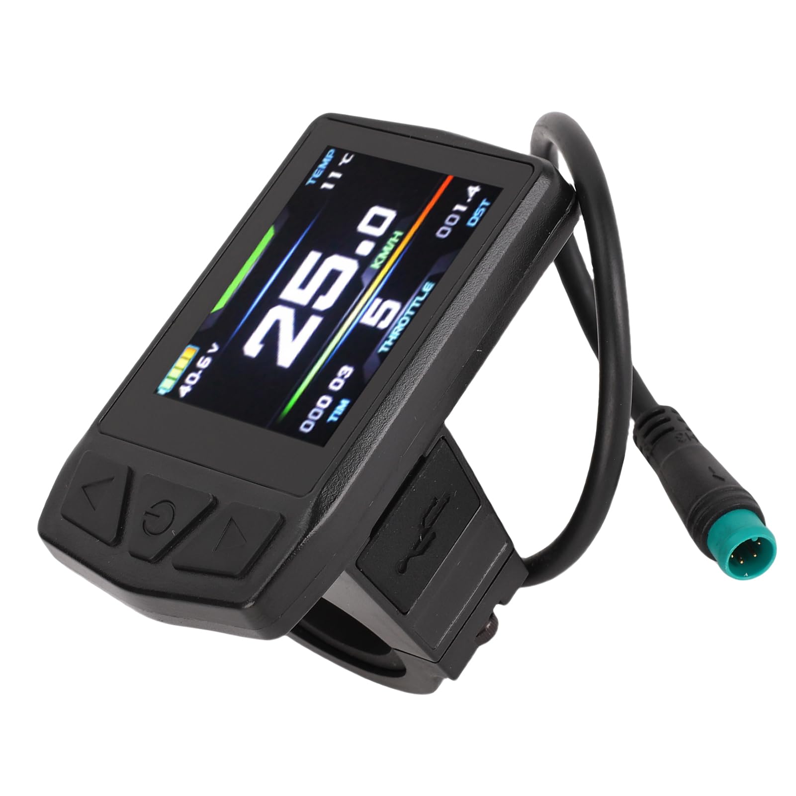 Fabater Kolorowy Ekran Roweru Elektrycznego Miernik LCD do Kontrolera KT Nr 1, Ergonomiczne Przyciski dla Entuzjastów Jazdy na Rowerze, materiał ABS, Odpowiedni do Jazdy w dzień i w Nocy