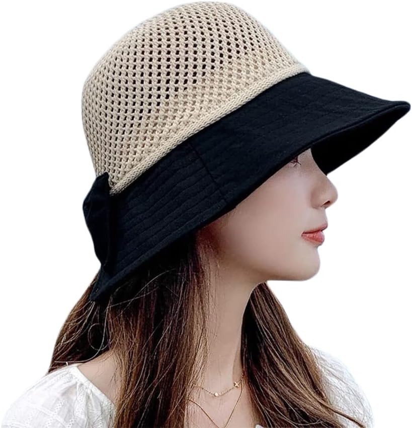 Women's UV Sun Protection Breathable Wide Brim Bowknot Sun Hat Bucket hat