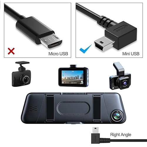 Miniatura 5 de Mini cable USB de 90 grados, paquete de 2 unidades de 6 pies para Garmin Nuvi GPS,Canon PowerShotRebelEOSDSLRELPH,Dash
