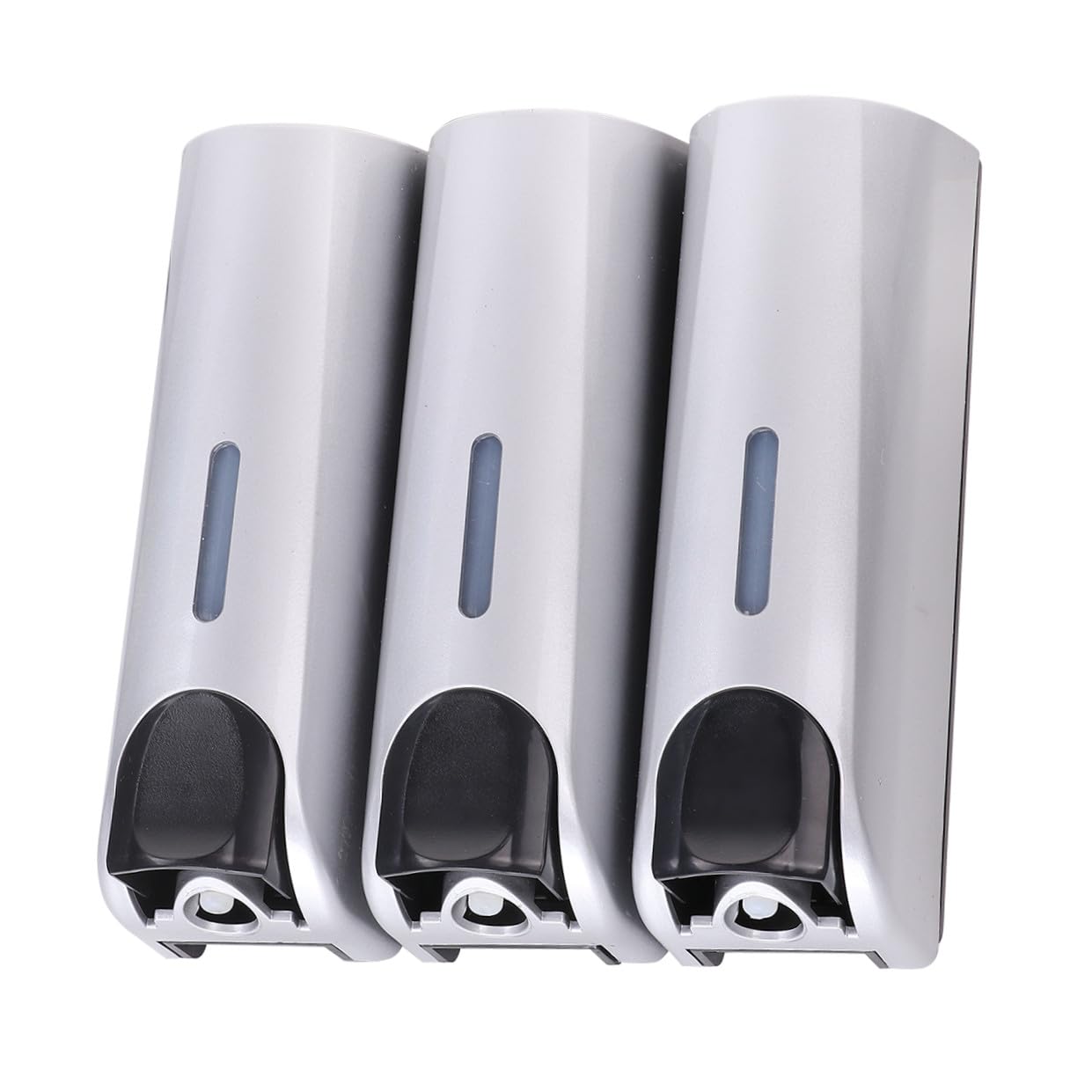 Dispenser da Muro 3 Scomparti Facile da Installare e Pulire in Metallo e Plastica per Sapone, Shampoo e Emulsione per Bagno la Casa