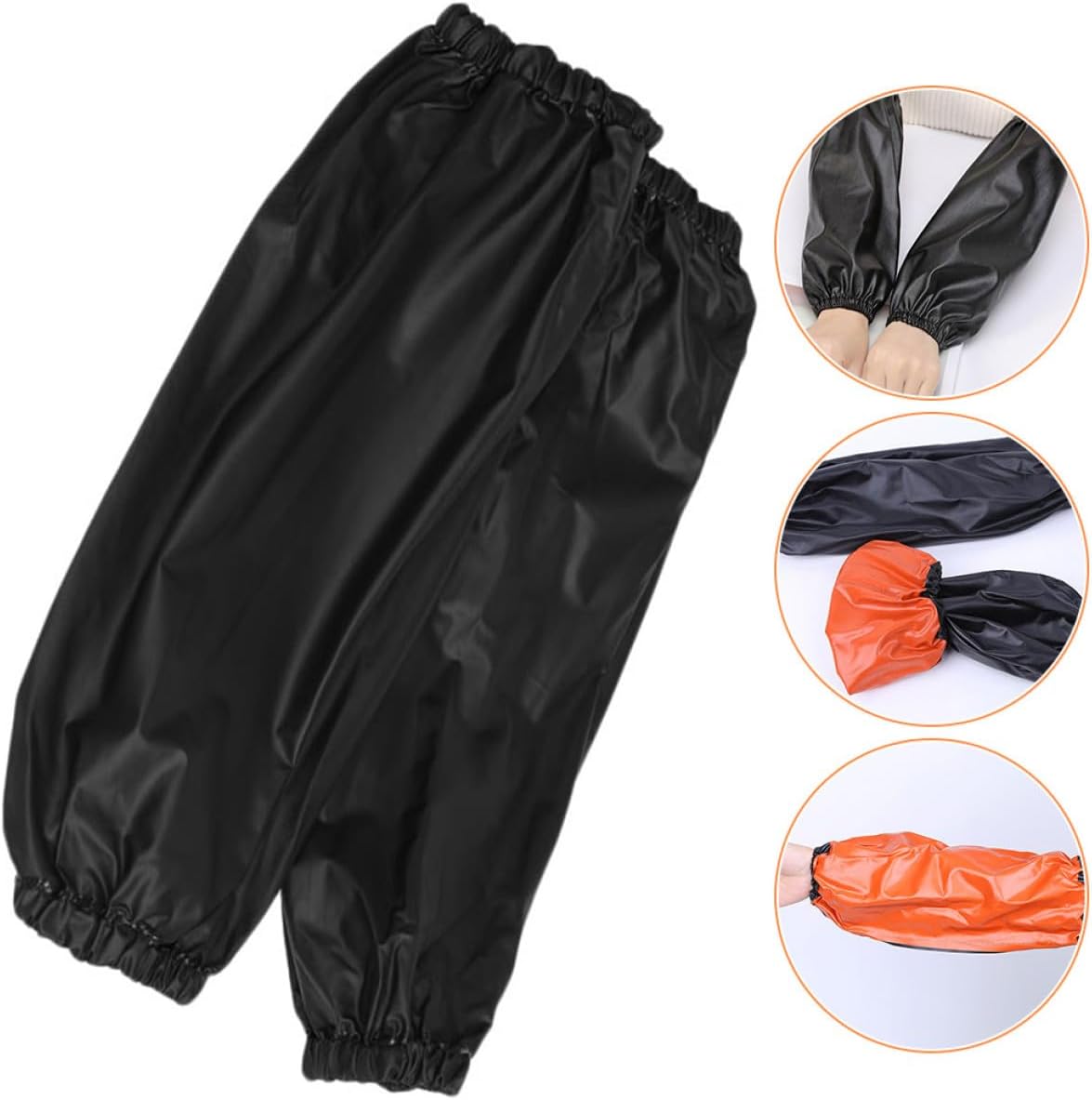Waterproof Pvc Arm Oversleeves for Housework, Kitchen Sleeve Covers, Reusable 10pcs Set Black and Red Protective Arm Sleeves for Cleaning and Household Use