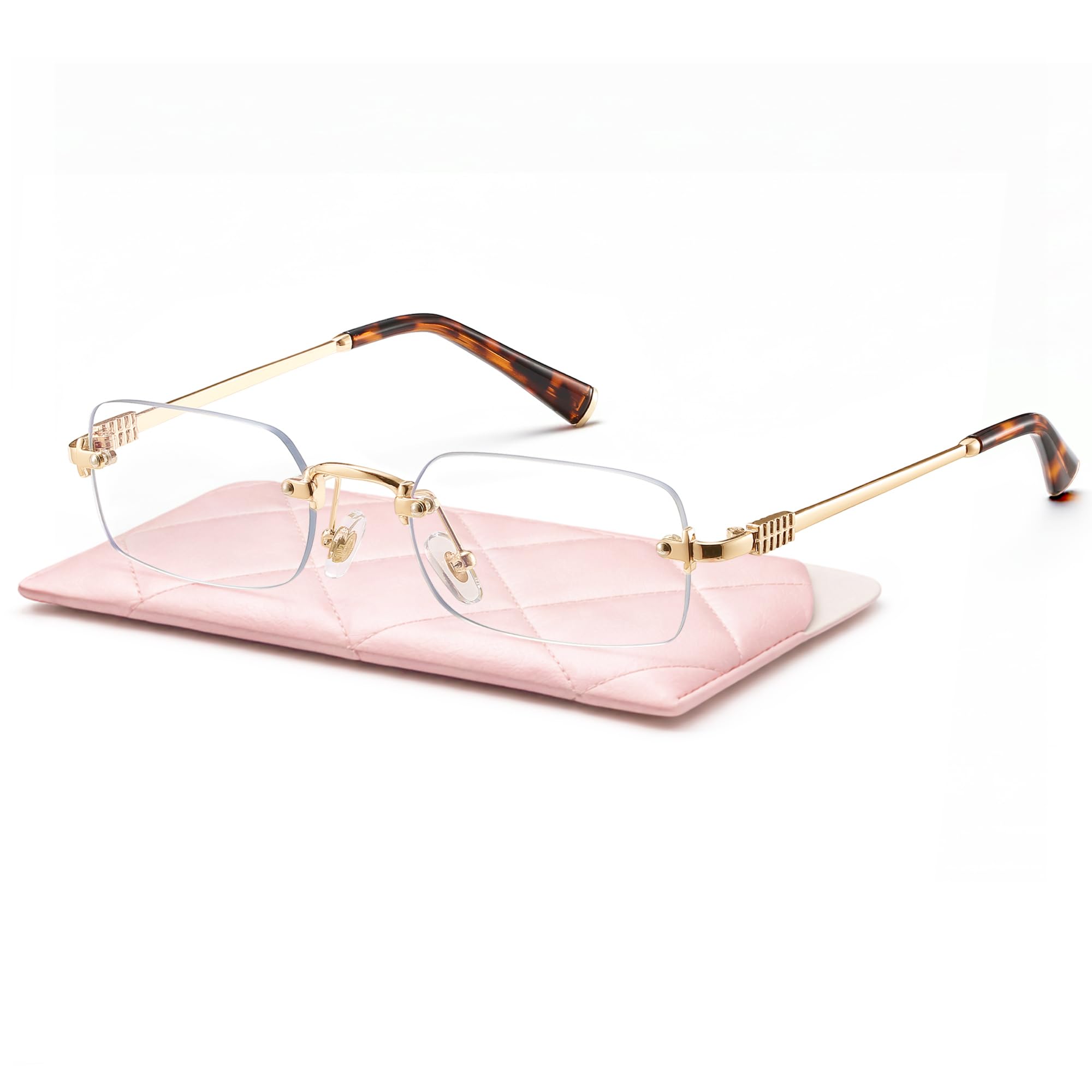Photo 1 of CCVOO 1.75 Fashion Metal Rimless Reading Glasses for Women - Computer Readers with Blue Light Protection