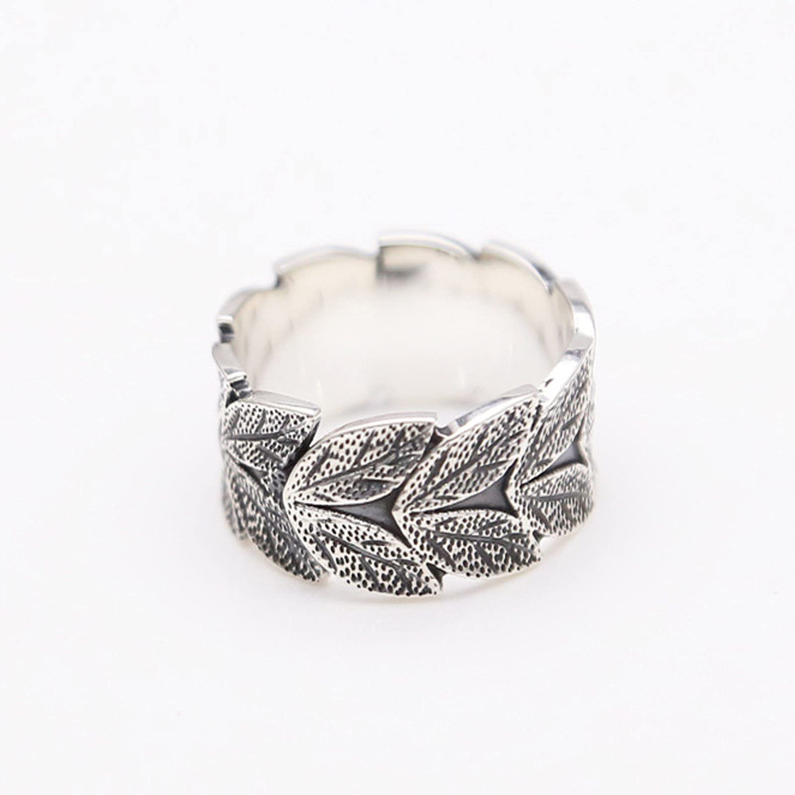 Bague motif feuille pour homme, le cadeau ajustable parfait style rétro