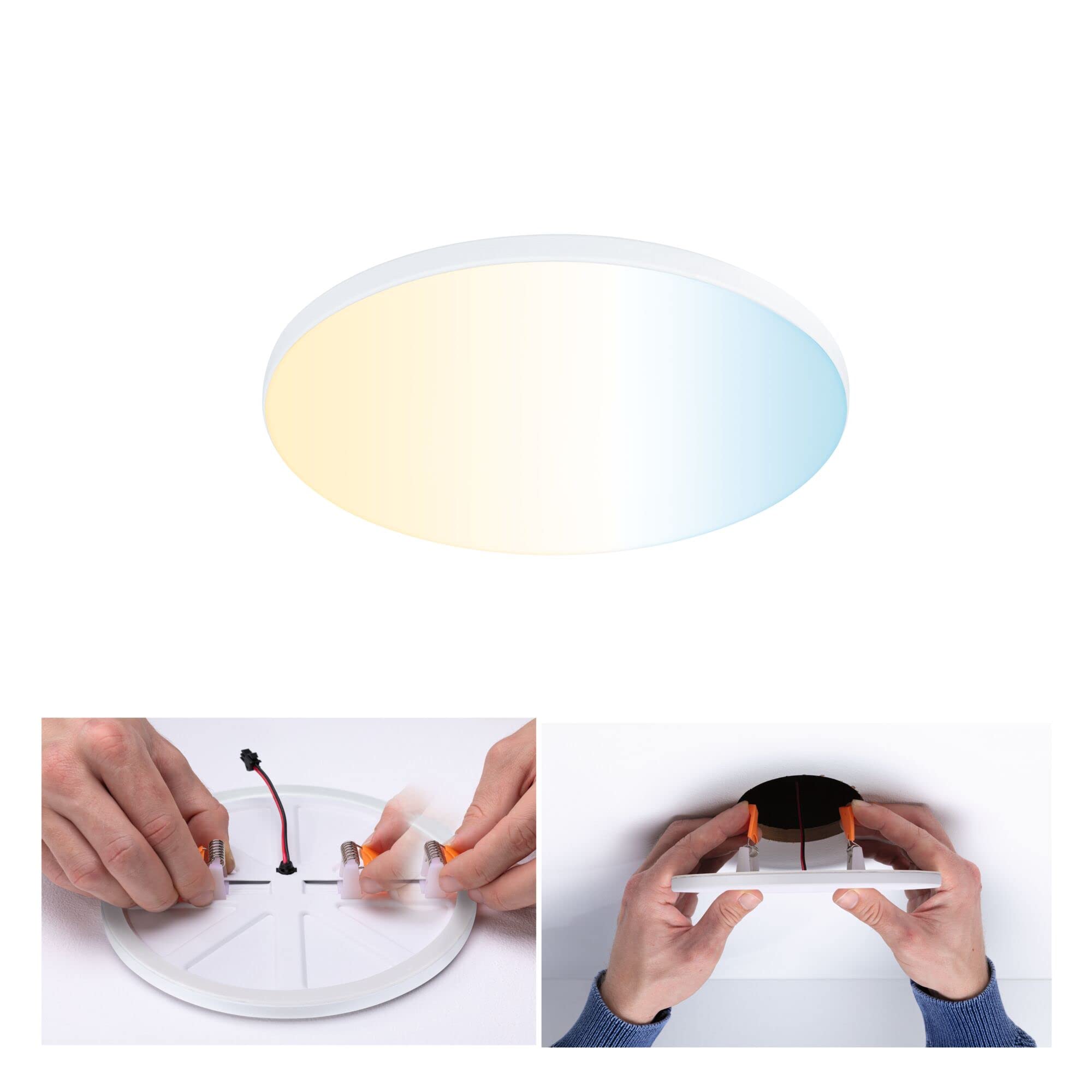 Paulmann 79956 LED Panel Einbaupanel Veluna VariFit Edge 160mm rund Tunable White Weißlichtsteuerung Weiß Kunststoff Deckenleuchte