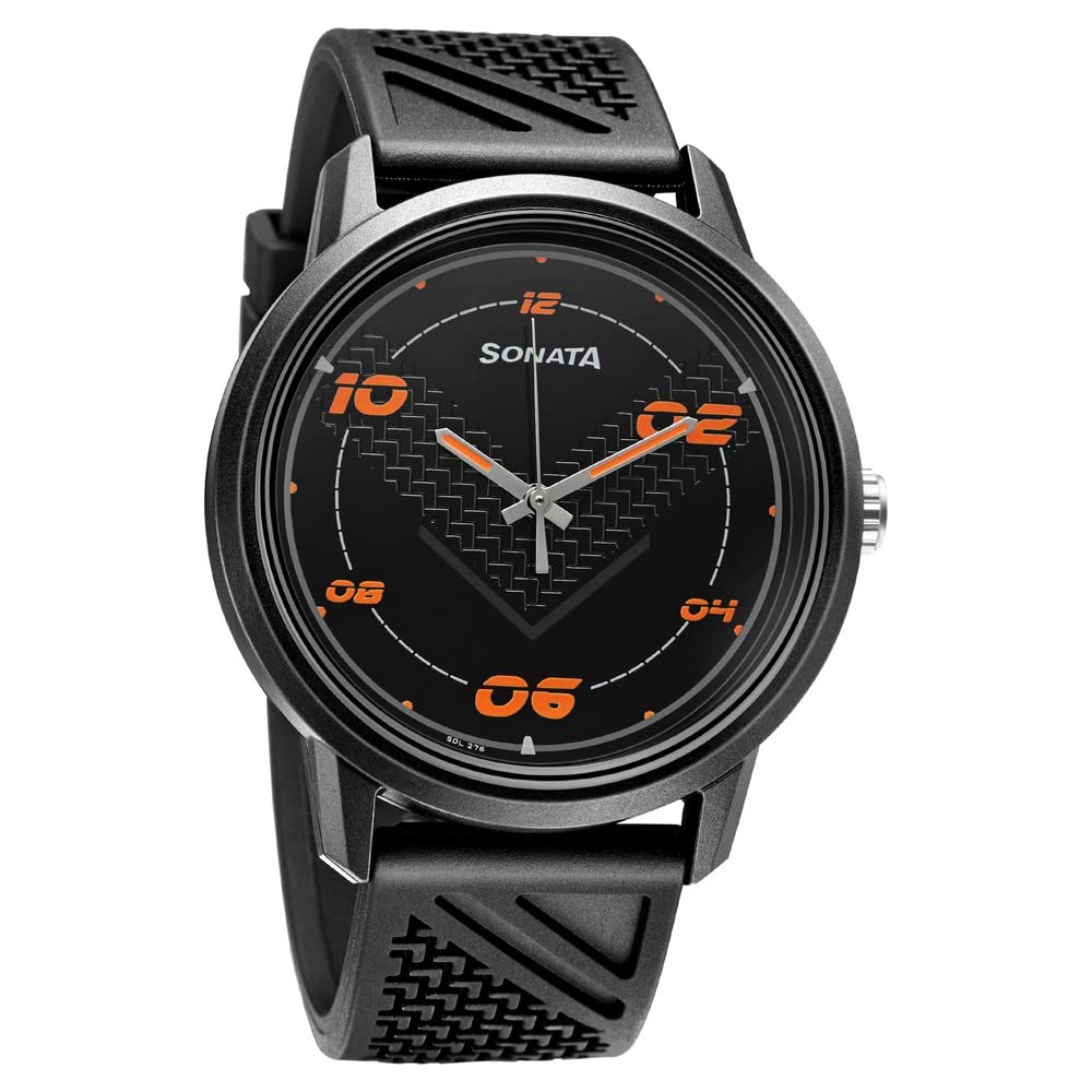 Sonata Quartz Analog Black Dial PU Strap Watch for Men-NS77085PP12W (B0BS3N6KX3) Amazon Price History, Amazon Price Tracker