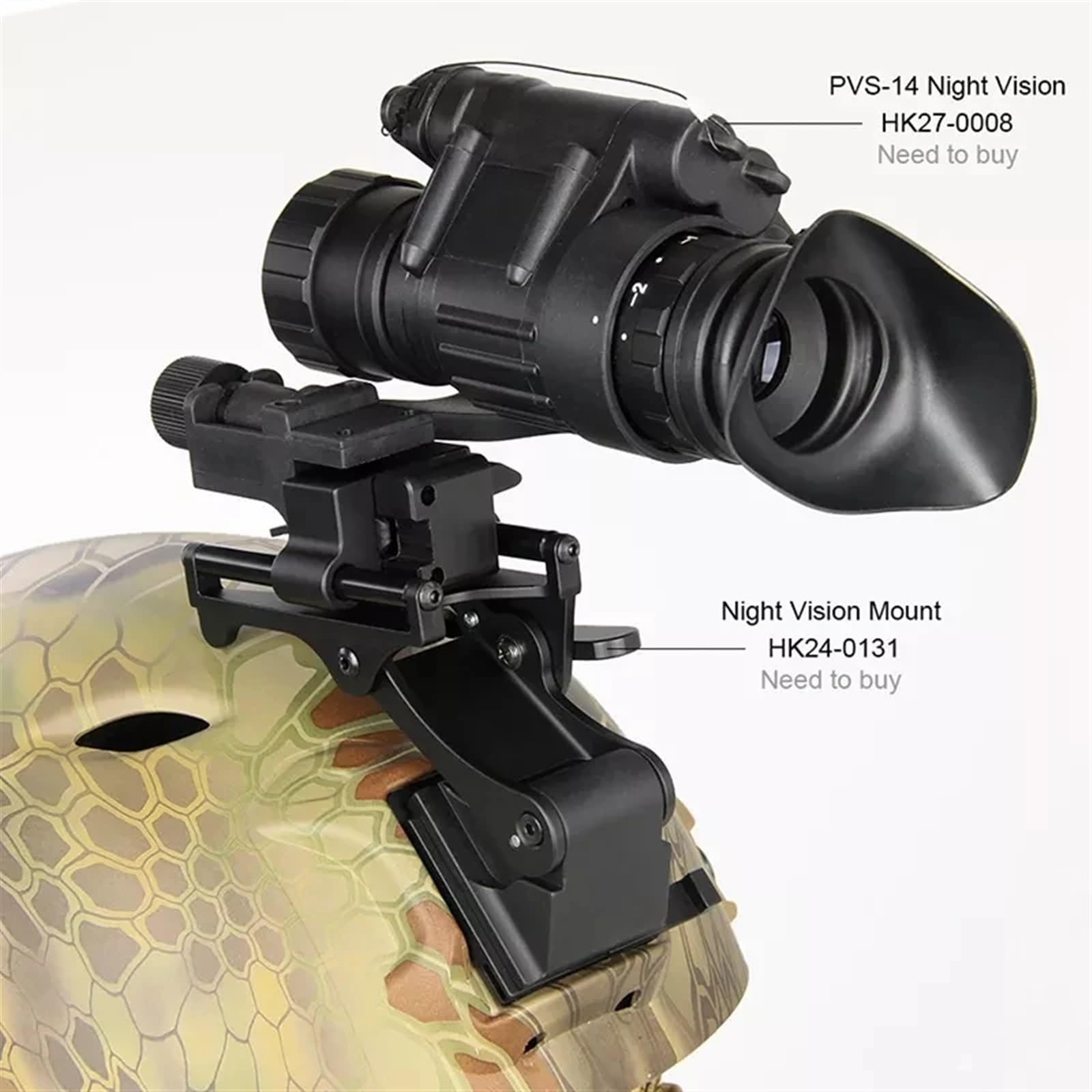 Night Vision Goggles, Taktyczny noktowizor PVS-14 monokularowy cyfrowy noktowizor na podczerwień z ramieniem J w Pacatinny Rail odkryty patrol myśliwski,for Camping and Surveillance