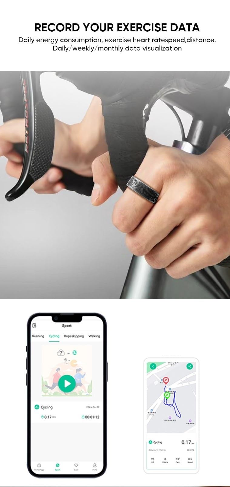 Anello intelligente in titanio con custodia di ricarica - Batteria da 7-9 giorni, impermeabile IP68, scomparto di ricarica magnetico, monitoraggio della frequenza cardiaca/sonno 24 ore su 24, 7 giorni
