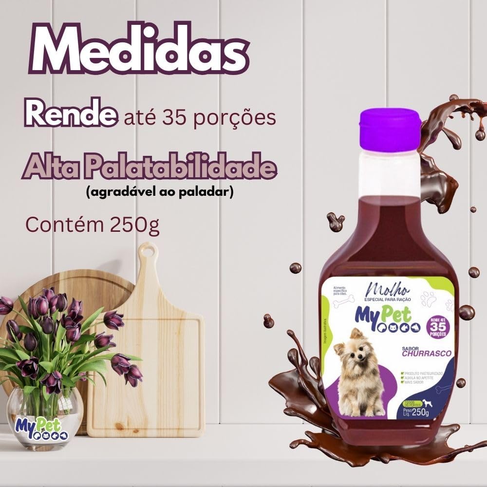 Molho para Ração de Cachorros Sabor Churrasco My Pet Brasil 250g - Deixa a Ração Mais Saborosa - Para Todos os Portes de Cães Molho para Ração de Cachorros Sabor Churrasco My Pet Brasil 250g - Deixa a Ração Mais Saborosa - Para Todos os Portes de Cães