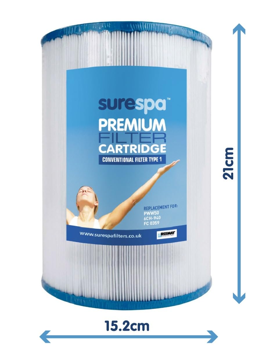 2 filtri per vasca idromassaggio, sostituisce Unicel 6CH-940, Pleatco PWW50, Filbur FC-0359, SC714, Darlly 60401, Magnum WY45. Filtro per vasca idromassaggio tipo 1 (materiale filtrante