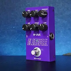 M-vave Pedal de Delay Digital Elemental: 9 Efeitos de Atraso, Modos TAP/HOLD, Alimentação USB/DC 9V, Design em Ferro Roxo Resistente - Perfeito para Guitarra, Baixo e Performances ao Vivo